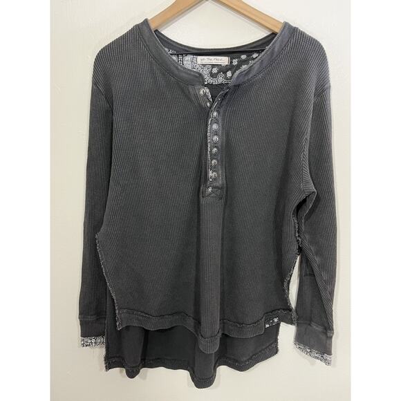 We The Free Y2K Fall For You Henley Top S Boho Grunge Cowgirl Cabin Bandana Trim - Picture 1 of 14